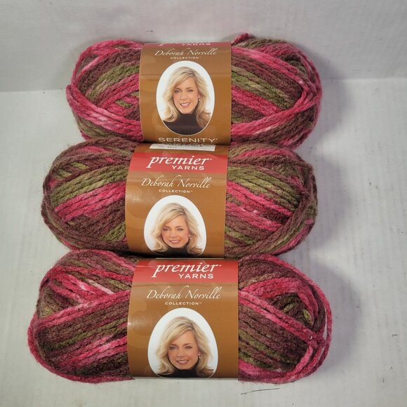 3 Skeins Premier Yarns Discontinued Deborah Norville Collection Serenity Chunky - Picture 1 of 5